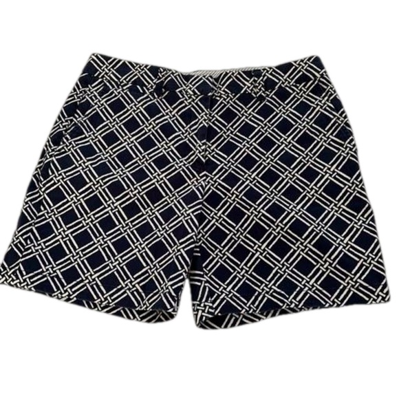 Land’s End Baumwolle Cotton Shorts. Size 10, Navy & White - Picture 1 of 12